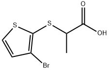 2-((3-Bromo-2-thienyl)thio)propionicacid Struktur