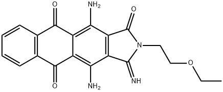 4,11-diamino-2-(2-ethoxyethyl)-2,3-dihydro-3-imino-1H-naphth[2,3-f]isoindole-1,5,10-trione Struktur