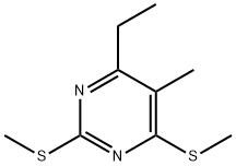 Pyrimidine, 4-ethyl-5-methyl-2,6-bis(methylthio)- (9CI) Struktur