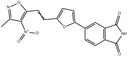 1H-Isoindole-1,3(2H)-dione,  5-[5-[2-(3-methyl-4-nitro-5-isoxazolyl)ethenyl]-2-furanyl]- Struktur