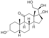 (20R)-3α,17α,20,21-テトラヒドロキシ-5β-プレグナン-11-オン 化學(xué)構(gòu)造式