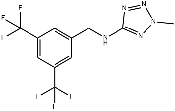 5-[N-(3',5'-BISTRIFLUOROMETHYLBENZYL)AMINO]-2-METHYLTETRAZOLE Struktur