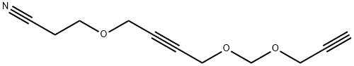 3-[[4-[(2-propynyloxy)methoxy]but-2-ynyl]oxy]propiononitrile Struktur