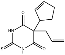 5-Allyl-5-(2-cyclopenten-1-yl)-2,3-dihydro-2-thioxo-4,6(1H,5H)-pyrimidinedione Struktur