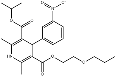 isopropyl 2-propoxyethyl 1,4-dihydro-2,6-dimethyl-4-(3-nitrophenyl)pyridine-3,5-dicarboxylate Struktur