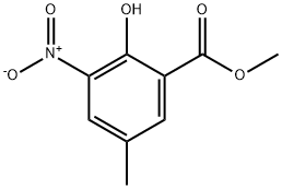 Methyl 2-hydroxy-5-methyl-3-nitrobenzenecarboxylate Struktur