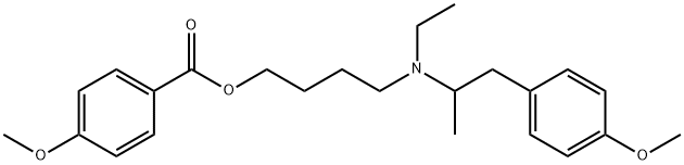 4-Methoxybenzoic acid 4-[ethyl[2-(4-methoxyphenyl)-1-methylethyl]amino]butyl ester Struktur