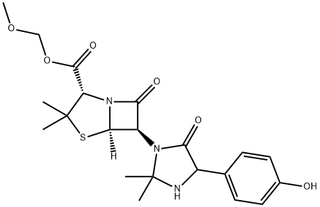 METHOXYMETHYL 7-[4-(4-HYDROXYPHENYL)-2,2-DIMETHYL-5-OXO-IMIDAZOLIDIN-1-YL]-3,3-DIMETHYL-6-OXO-2-THIA-5-AZABICYCLO[3.2.0]HEPTANE-4-CARBOXYLATE Struktur