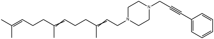 1-(3-Phenyl-2-propynyl)-4-(3,7,11-trimethyl-2,6,10-dodecatrienyl)piperazine Struktur