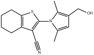 4,5,6,7-TETRAHYDRO-2-[3-(HYDROXYMETHYL)-2,5-DIMETHYL-1H-PYRROL-1-YL]-BENZO[B]THIOPHENE-3-CARBONITRILE Struktur