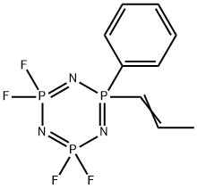 2-(1-Propenyl)-2-(phenyl)tetrafluorocyclotriphosphazene Struktur