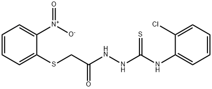 N1-(2-CHLOROPHENYL)-2-{2-[(2-NITROPHENYL)THIO]ACETYL}HYDRAZINE-1-CARBOTHIOAMIDE Struktur