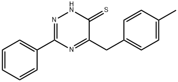 1,2,4-Triazine-6(1H)-thione, 5-[(4-methylphenyl)methyl]-3-phenyl- Struktur