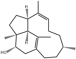 (1R,3aR,8S,12aS,13S)-1,2,3,3a,6,7,8,9,10,12a-Decahydro-1,4,8,12-tetramethyl-1,11-ethanocyclopentacycloundecen-13-ol Struktur