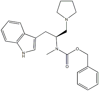 (S)-1-PYRROLIDIN-2-(1'H-INDOL-3'YLMETHYL)-2-(N-CBZ-N-METHYL)AMINO-ETHANE
 Struktur