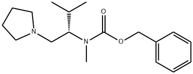 (S)-1-PYRROLIDIN-2-ISOPROPYL-2-(N-CBZ-N-METHYL)AMINO-ETHANE
 Struktur