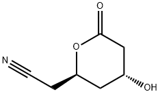 2H-Pyran-2-acetonitrile, tetrahydro-4-hydroxy-6-oxo-, (2R,4R)- (9CI) Struktur