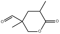 2H-Pyran-3-carboxaldehyde, tetrahydro-3,5-dimethyl-6-oxo- (9CI) Struktur