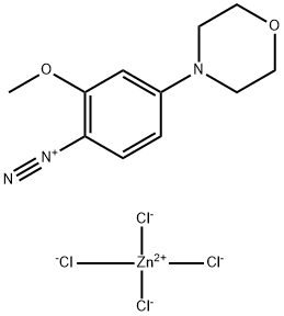 2-Methoxy-4-morpholinobenzenediazonium chloride zinc chloride double salt Struktur