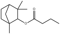 Butanoic acid 1,3,3-trimethylbicyclo[2.2.1]heptan-2-yl ester Struktur