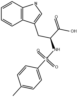 (2S)-3-(1H-indol-3-yl)-2-[(4-methylphenyl)sulfonylamino]propionic acid Struktur