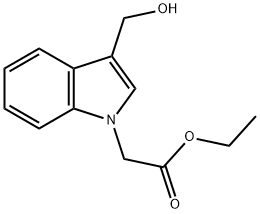 1H-INDOLE-1-ACETIC ACID, 3-(HYDROXYMETHYL)-, ETHYL ESTER Struktur