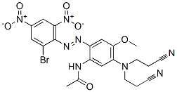 N-[5-[bis(2-cyanoethyl)amino]-2-[(2-bromo-4,6-dinitrophenyl)azo]-4-methoxyphenyl]acetamide Struktur