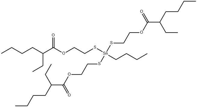 butyltris[[2-[(2-ethyl-1-oxohexyl)oxy]ethyl]thio]stannane Struktur