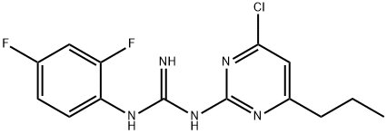 N-(4-CHLORO-6-PROPYLPYRIMIDIN-2-YL)-N'-(2,4-DIFLUOROPHENYL)GUANIDINE Struktur