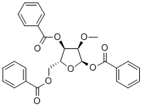 1,3,5-Tri-O-benzoyl-2-O-methyl-D-ribose Struktur