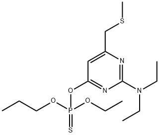 Phosphorothioic acid, O-2-(diethylamino)-6-(methylthio)methyl-4-pyrimidinyl O-ethyl O-propyl ester Struktur