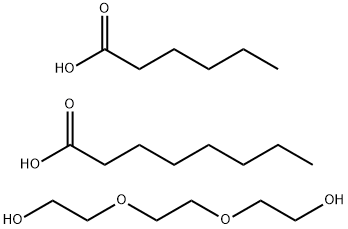 Octanoic acid, mixed diesters with hexanoic acid and triethylene glycol Struktur