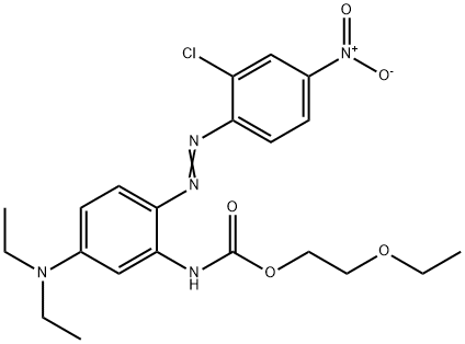 2-ethoxyethyl [2-[(2-chloro-4-nitrophenyl)azo]-5-(diethylamino)phenyl]carbamate  Struktur