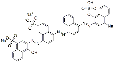 1'-Hydroxy-4-[[4-[(1-hydroxy-4-sodiosulfo-2-naphthalenyl)azo]-1-naphthalenyl]azo][1,2'-azobisnaphthalene]-4',7-disulfonic acid disodium salt Struktur