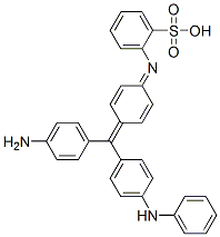 [[4-[(4-aminophenyl)[4-(phenylamino)phenyl]methylene]cyclohexa-2,5-dien-1-ylidene]amino]benzenesulphonic acid  Struktur