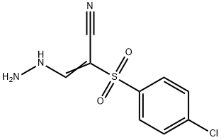 (E)-2-(4-chlorophenylsulfonyl)-3-hydrazinylacrylonitrile Struktur