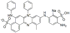 9-[(4-Amino-2-sodiosulfophenyl)amino]-11-methyl-7-phenyl-5-phenylamino-4-sulfonatobenzo[a]phenazin-7-ium Struktur