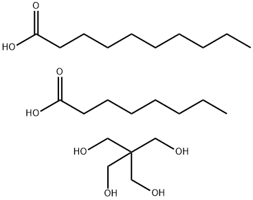 Decanoic acid, mixed esters with octanoic acid and pentaerythritol Struktur