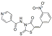 N-[5-[(3-Nitrophenyl)methylene]-4-oxo-2-thioxo-3-thiazolidinyl]-4-pyridinecarboxamide Struktur