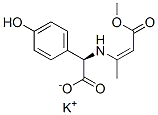 potassium [R(Z)]-(4-hydroxyphenyl)[(3-methoxy-1-methyl-3-oxoprop-1-enyl)amino]acetate  Struktur