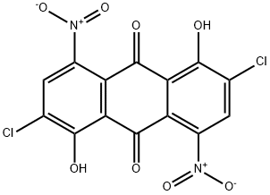 1,5-dihydroxy-2,6-dichloro-4,8-dinitroanthraquinone Struktur