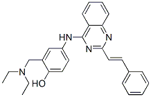 2-(diethylaminomethyl)-4-[[2-(2-phenylethenyl)quinazolin-4-yl]amino]ph enol Struktur