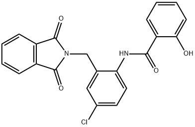 N-{4-chloro-2-[(1,3-dioxo-1,3-dihydro-2H-isoindol-2-yl)methyl]phenyl}-2-hydroxybenzamide Struktur