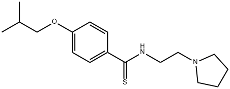 p-Isobutoxy-N-[2-(1-pyrrolidinyl)ethyl]benzothioamide Struktur