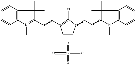 2-((E)-2-(2-CHLORO-3-[(E)-2-(1,3,3-TRIMETHYL-1,3-DIHYDRO-2H-INDOL-2-YLIDENE)ETHYLIDENE]-1-CYCLOPENTEN-1-YL)ETHENYL)-1,3,3-TRIMETHYL-3H-INDOLIUM PERCHLORATE Struktur