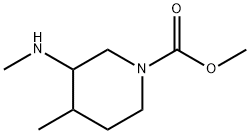 1-Piperidinecarboxylic  acid,  4-methyl-3-(methylamino)-,  methyl  ester Struktur