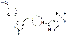 PIPERAZINE, 1-[[3-(4-METHOXYPHENYL)-1H-PYRAZOL-4-YL]METHYL]-4-[4-(TRIFLUOROMETHYL)-2-PYRIDINYL]- Struktur