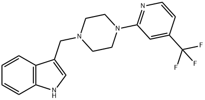 1H-INDOLE, 3-[[4-[4-(TRIFLUOROMETHYL)-2-PYRIDINYL]-1-PIPERAZINYL]METHYL]- Struktur