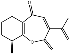 (S)-6,7,8,9-Tetrahydro-9-methyl-2-methylene-3-(1-methylethenyl)-1-benzoxepin-5(2H)-one Struktur