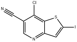 7-CHLORO-2-IODOTHIENO[3,2-B]PYRIDINE-6-CARBONITRILE Struktur